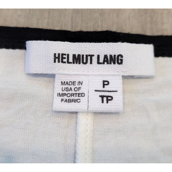 HELMUT LANG Abstract Graphic Print Sleeveless Tank Sz P Shirt White Black Yellow - Picture 2 of 5